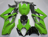 Green, Silver and Black Fairing Kit for a 2007 & 2008 Suzuki GSX-R1000 motorcycle