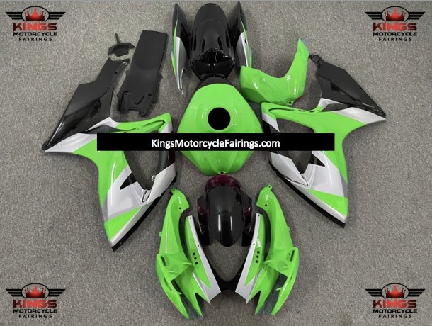 Suzuki GSXR600 (2006-2007) Green, Silver & Black Fairings