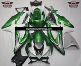 Suzuki GSXR750 (2008-2010) Green, White, Silver & Black Fairings