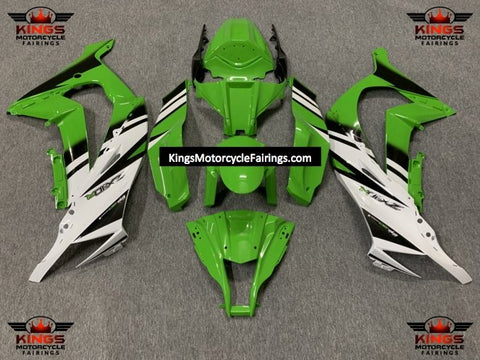 Fairing kit for a Kawasaki Ninja ZX10R (2011-2015) Green, White & Black