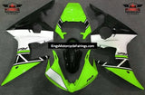 Green, White and Black Fairing Kit for a 2003 & 2004 Yamaha YZF-R6 motorcycle