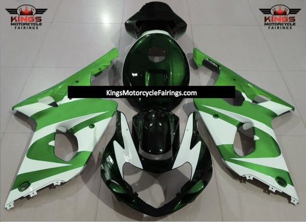 Suzuki GSXR1000 (2000-2002) Green, White and Dark Green Fairings