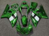 Green, White and Silver Fairing Kit for a 1998, 1999, 2000, 2001 & 2002 Yamaha YZF-R6 motorcycle