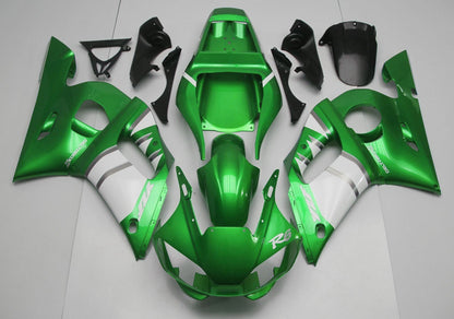 Green, White and Silver Fairing Kit for a 1998, 1999, 2000, 2001 & 2002 Yamaha YZF-R6 motorcycle