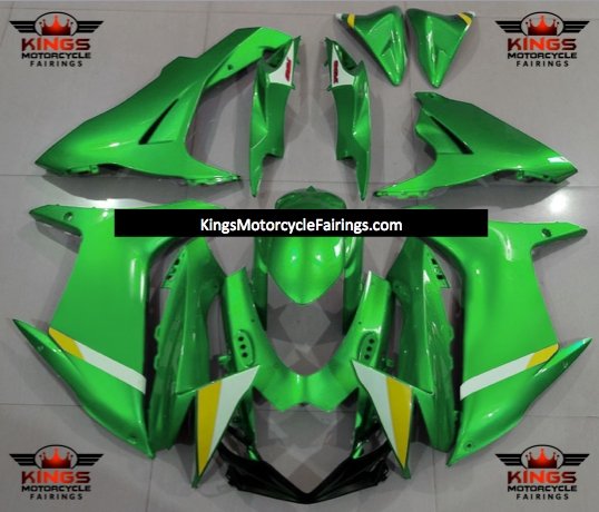 Suzuki GSXR600 (2011-2023) Green, White & Yellow Fairings at KingsMotorcycleFairings.com