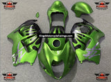 Suzuki GSXR1300 Hayabusa (1999-2007) Green, Black & Chrome Flame Fairings