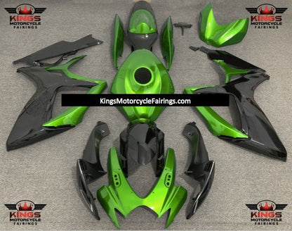 Green and Black Fairing Kit for a 2006 & 2007 Suzuki GSX-R600 motorcycle