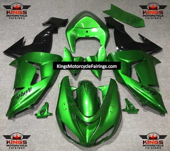 Fairing Kit For A Kawasaki ZX10R (2006-2007) Green & Black