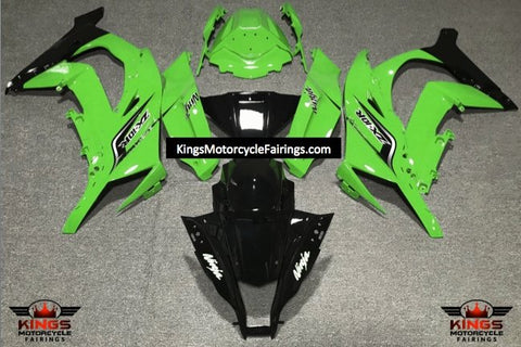 Fairing kit for a Kawasaki Ninja ZX10R (2011-2015) Black & Green