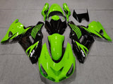 Black and Neon Green Fairing Kit for a 2006, 2007, 2008, 2009, 2010 & 2011 Kawasaki Ninja ZX-14R motorcycle