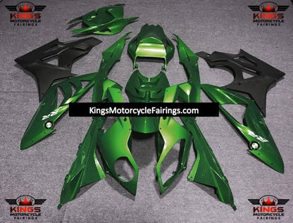 Green and Matte Black Fairing Kit for a 2017 and 2018 BMW S1000RR motorcycle