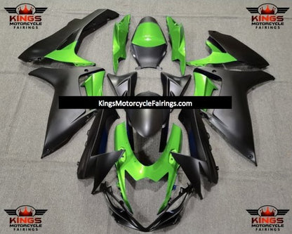 Suzuki GSXR600 (2011-2023) Green & Matte Black Fairings at KingsMotorcycleFairings.com