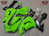 Green and Matte Black Fairing Kit for a 2006 & 2007 Kawasaki ZX-10R motorcycle