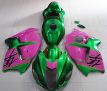 Green and Pink Fairing Kit for a 1999, 2000, 2001, 2002, 2003, 2004, 2005, 2006, & 2007 Suzuki GSX-R1300 Hayabusa motorcycle