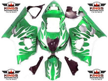 Suzuki GSXR1000 (2003-2004) Green & White Flame Fairings