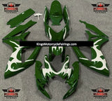 Green and White Tribal Fairing Kit for a 2006 & 2007 Suzuki GSX-R600 motorcycle