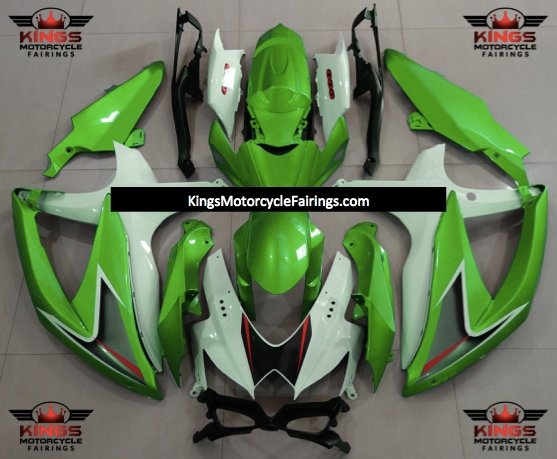 Suzuki GSXR750 (2008-2010) Green & White Fairings
