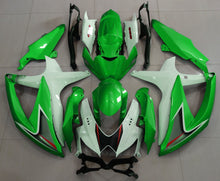 Green and White Fairing Kit for a 2008, 2009 & 2010 Suzuki GSX-R750 motorcycle
