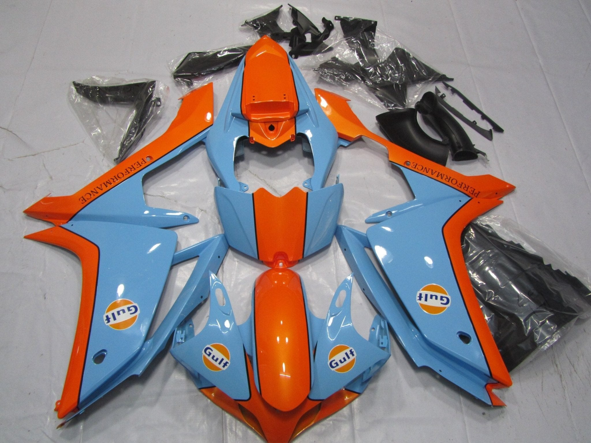 Yamaha YZF-R1 (2007-2008) Orange  Blue Gulf Fairings