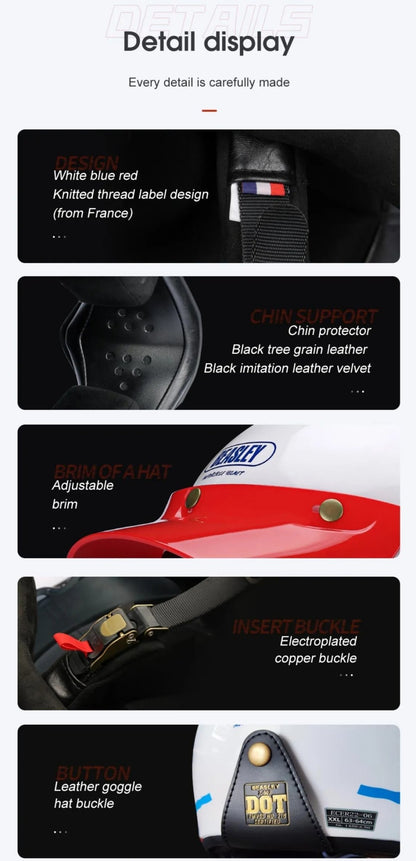 Red, White & Blue Lightning Beasley Open-Face Motorcycle Helmet is brought to you by KingsMotorcycleFairings.com