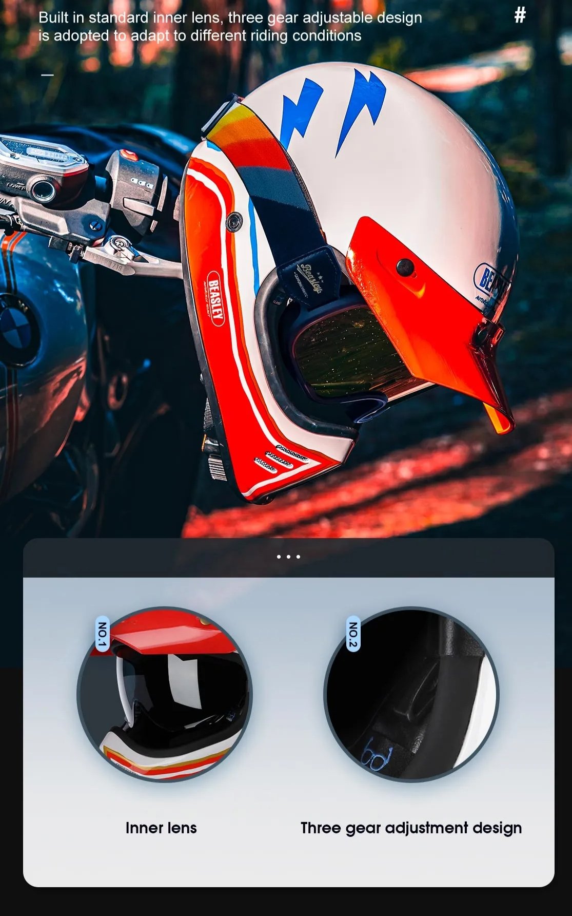 built motorcycles helmet Beasley Motorcycle Helmet