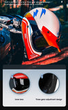 Red, White & Blue Lightning Beasley Open-Face Motorcycle Helmet is brought to you by KingsMotorcycleFairings.com