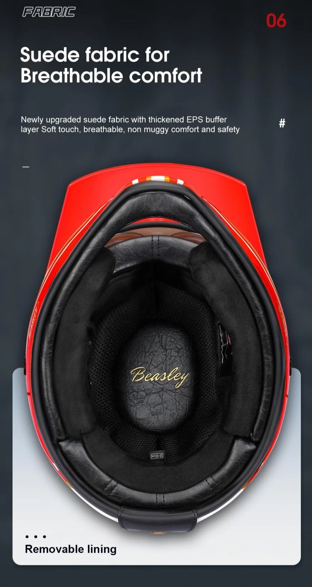 Red, White & Blue Lightning Beasley Open-Face Motorcycle Helmet is brought to you by KingsMotorcycleFairings.com