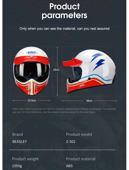 Red, White & Blue Lightning Beasley Open-Face Motorcycle Helmet is brought to you by KingsMotorcycleFairings.com
