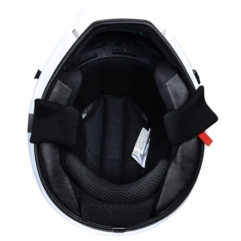 White Triple Gill HNJ Motorcycle Helmet - KingsMotorcycleFairings.com