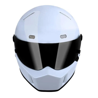 White Single Gill HNJ Motorcycle Helmet - KingsMotorcycleFairings.com