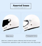 White Triple Gill HNJ Motorcycle Helmet - KingsMotorcycleFairings.com