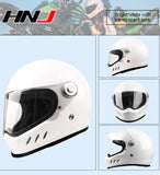 White Triple Gill HNJ Motorcycle Helmet with Clear Visor - KingsMotorcycleFairings.com