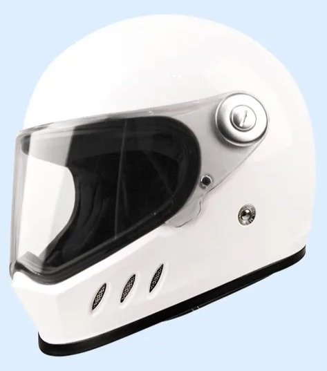 White Triple Gill HNJ Motorcycle Helmet - KingsMotorcycleFairings.com