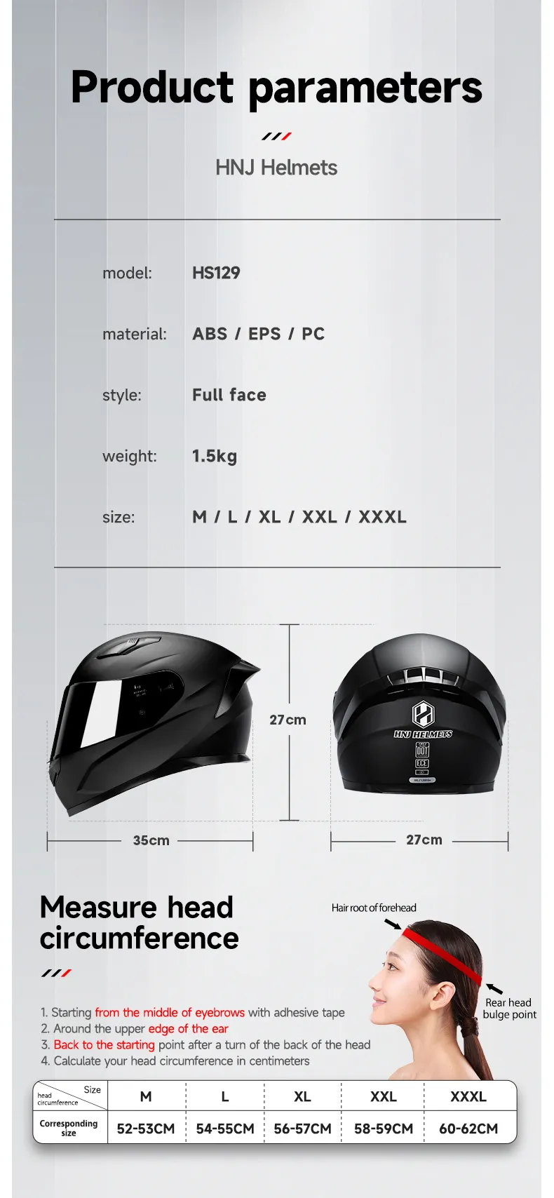 HNJ Full-Face Motorcycle Helmet by KingsMotorcycleFairings.com