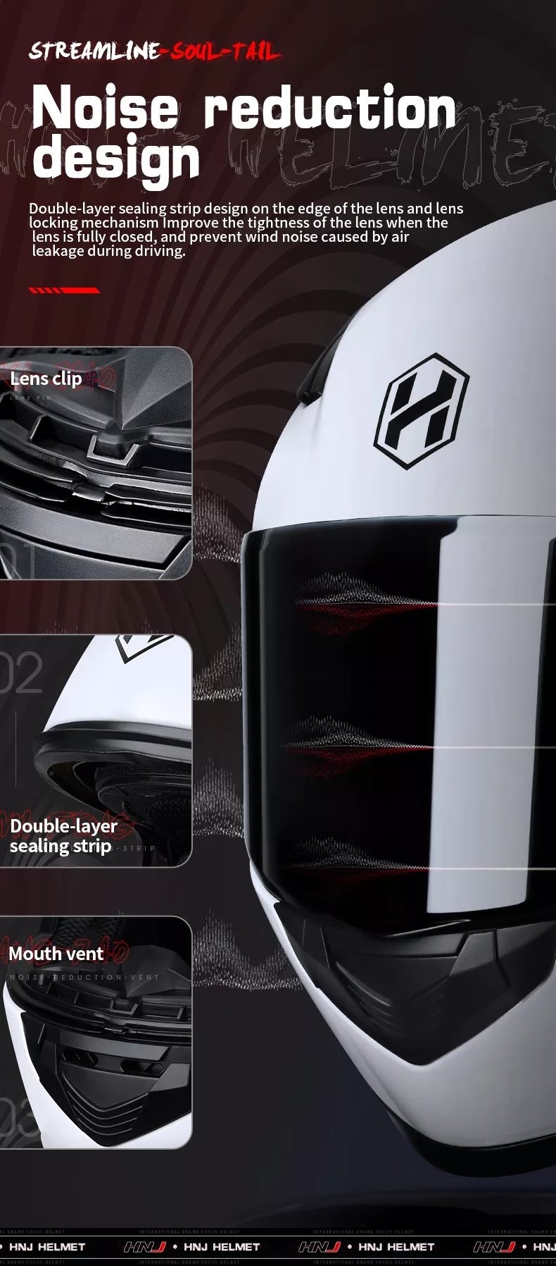 HNJ Full-Face Motorcycle Helmet by KingsMotorcycleFairings.com