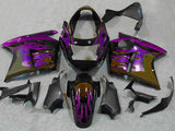 Black and Purple Flames Fairing Kit for a 1996, 1997, 1998, 1999, 2000, 2001, 2002, 2003, 2004, 2005, 2006 & 2007 Honda CBR1100XX Super Blackbird motorcycle