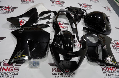 HONDA CBR1100XX Super Blackbird (1996-2007) METALLIC BLACK, CHROME & YELLOW FAIRINGS at KingsMotorcycleFairings.com