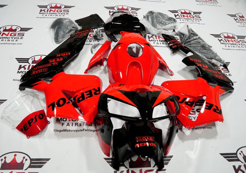 Honda CBR600RR (2005-2006) Red & Black Repsol Fairings at KingsMotocycleFairings.com