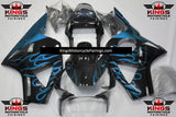 HONDA CBR900RR 954 (2002-2003) Black & Light Blue Flame Fairings at KingsMotorcycleFairings.com
