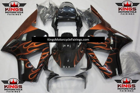 HONDA CBR900RR 954 (2002-2003) Black & Orange Flame Fairings at KingsMotorcycleFairings.com