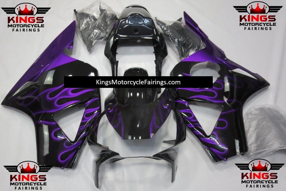 HONDA CBR900RR 954 (2002-2003) Black & Purple Flame Fairings at KingsMotorcycleFairings.com