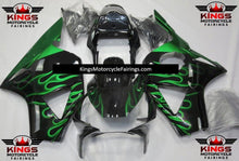 HONDA CBR900RR 954 (2002-2003) Black & Green Flame Fairings at KingsMotorcycleFairings.com