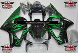 HONDA CBR900RR 954 (2002-2003) Black & Green Flame Fairings at KingsMotorcycleFairings.com