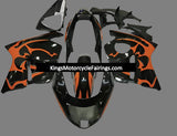 HONDA CBR1100XX Super Blackbird Fairings (1996-2007) Black, Orange, Tribal at KingsMotorcycleFairings.com