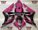 Black and Pink Fairing Kit for a 2007 and 2008 Honda CBR600RR motorcycle