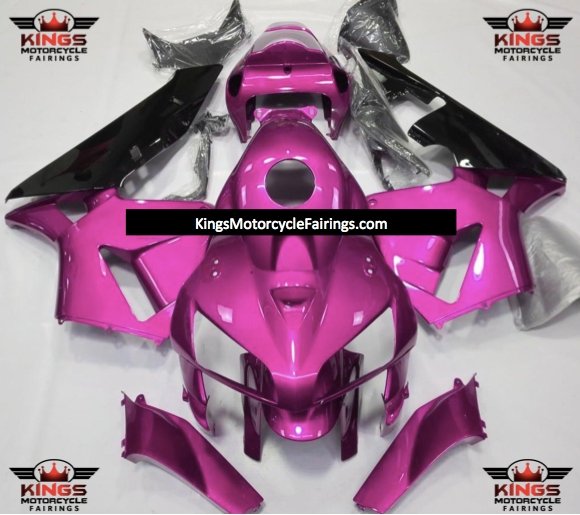 Pink and Black Fairing Kit for a 2005 and 2006 Honda CBR600RR motorcycle