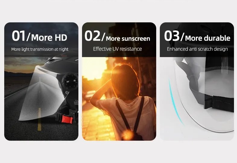 Half Face Motorcycle Helmet with Large Visor is brought to you by KingsMotorcycleFairings.com