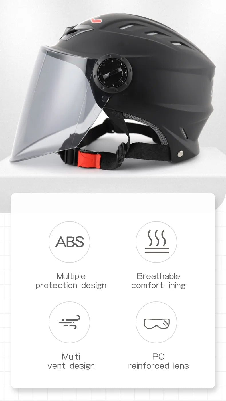 Half Face Motorcycle Helmet with Large Visor is brought to you by KingsMotorcycleFairings.com