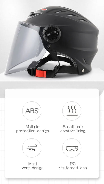 Half Face Motorcycle Helmet with Large Visor is brought to you by KingsMotorcycleFairings.com