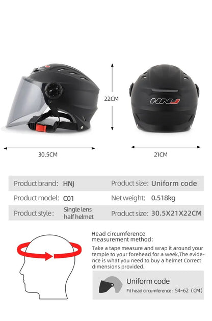 Half Face Motorcycle Helmet with Large Visor is brought to you by KingsMotorcycleFairings.com